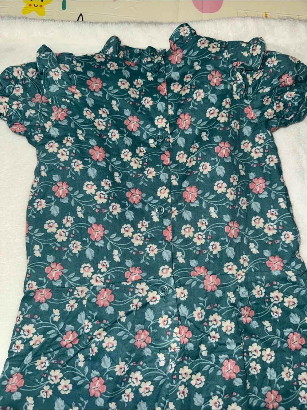 Janie and Jack Teal Floral Girls' One-Piece Romper